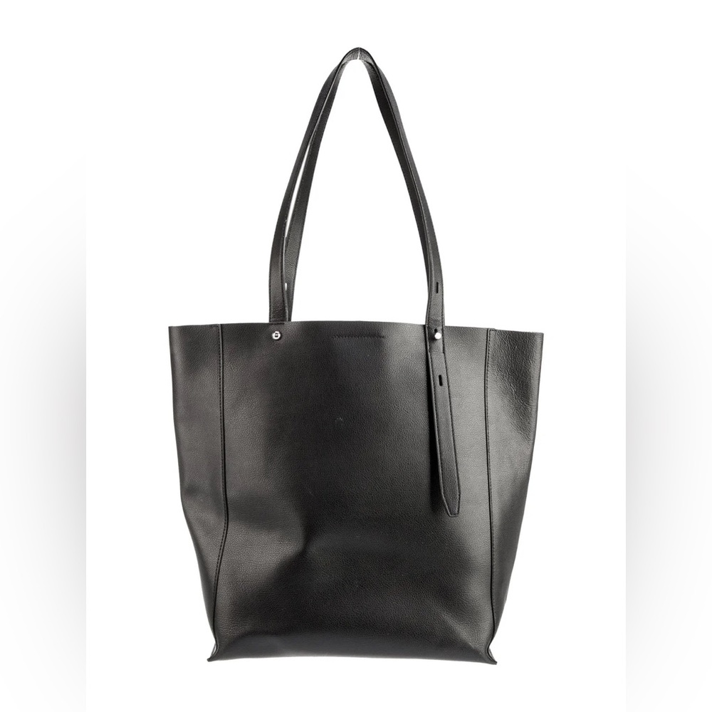 rebecca minkoff stella north south 100% leather tote black purse large bag